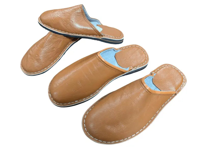 Brown LEATHER SLIPPERS